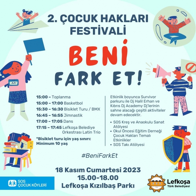  2’nci Çocuk Hakları Festivali 18 Kasım Cumartesi günü yapılıyor