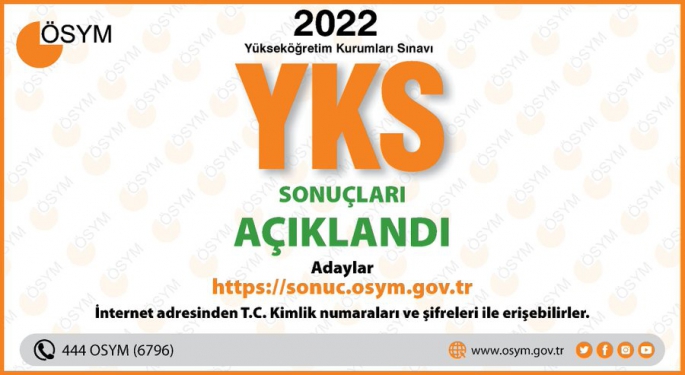 2022-Yükseköğretim Kurum Sınavı (YKS) yerleştirme sonuçları açıklandı.