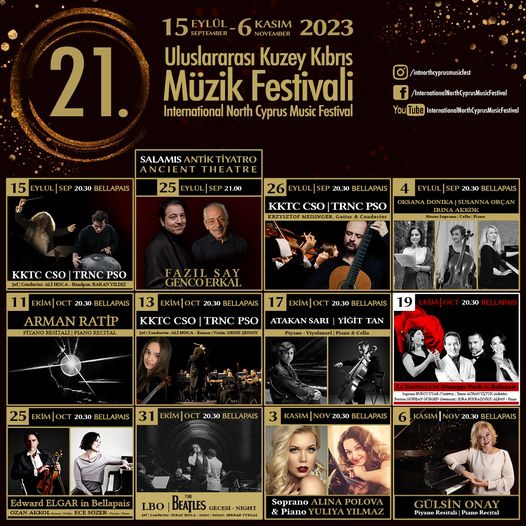  21. Uluslararası Kuzey Kıbrıs Müzik Festivali 15 Eylül’de başlıyor