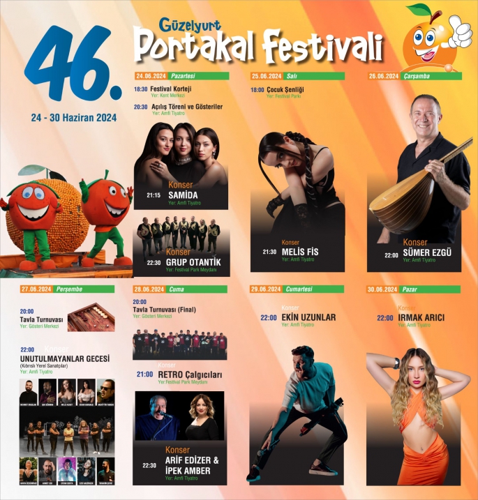 46. Güzelyurt Portakal Festivali 24 Haziran’da başlıyor