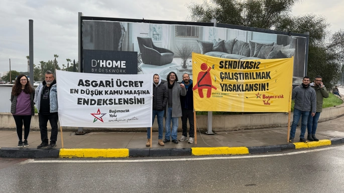 Bağımsızlık Yolu özel sektör çalışanlarına destek olmak için eylem yaptı