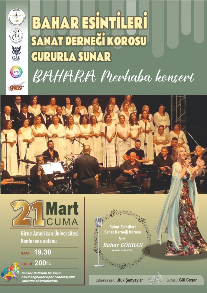 Bahar Esintileri Sanat Derneği Korosu engelli bireyler yararına konser verecek