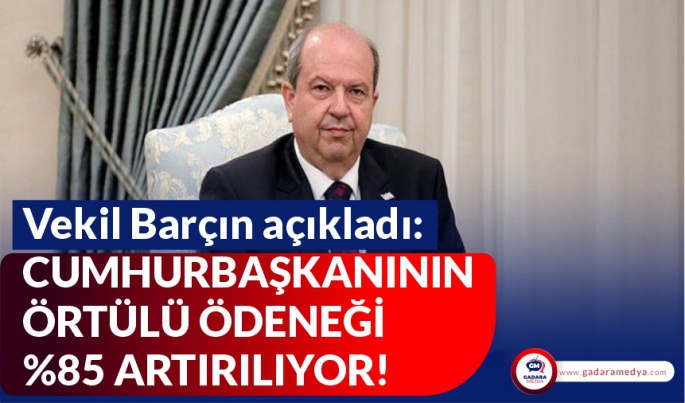 BARÇIN: CUMHURBAŞKANININ ÖRTÜLÜ ÖDENEĞİ %85 ARTIRILIYOR