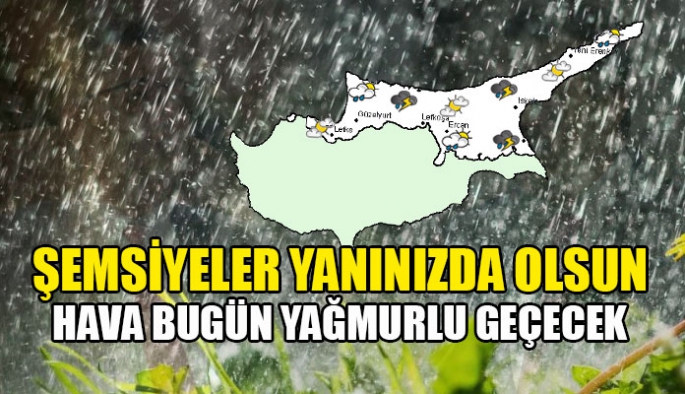 Bugün hava yer yer sağanak veya gök gürültülü sağanak yağmurlu geçecek