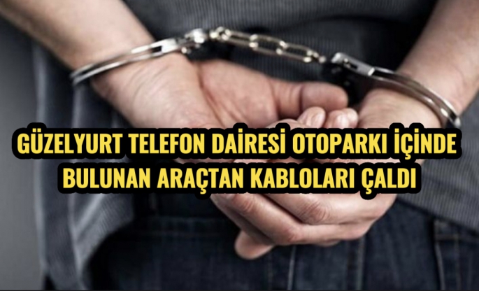 Çift kabin araçtan 67 metrelik telefon kablosunu çaldı