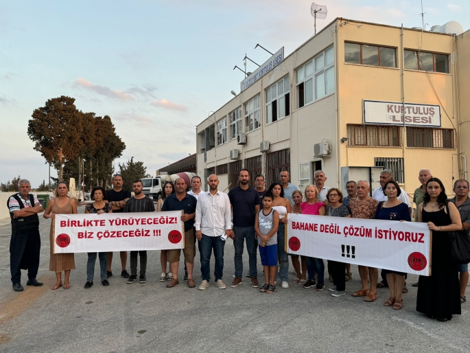 CTP Güzelyurt İlçesi, Kurtuluş Lisesi’nde incelemelerde bulundu, inşaatın hala tamamlanmasına tepki gösterdi