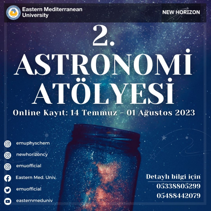 DAÜ ve New Horizon iş birliğiyle Planlanan Iı. Astronomi Yaz Atölyesi 3-4 Ağustos’ta yapılacak