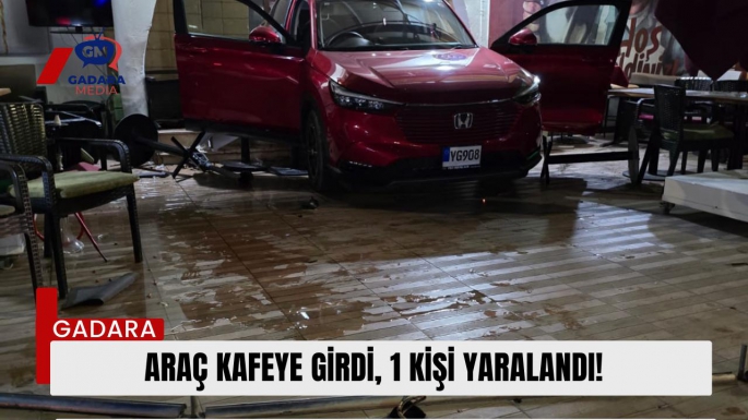 Dereboyu'nda kaza:Araç kafeye girdi, 1 kişi yaralandı