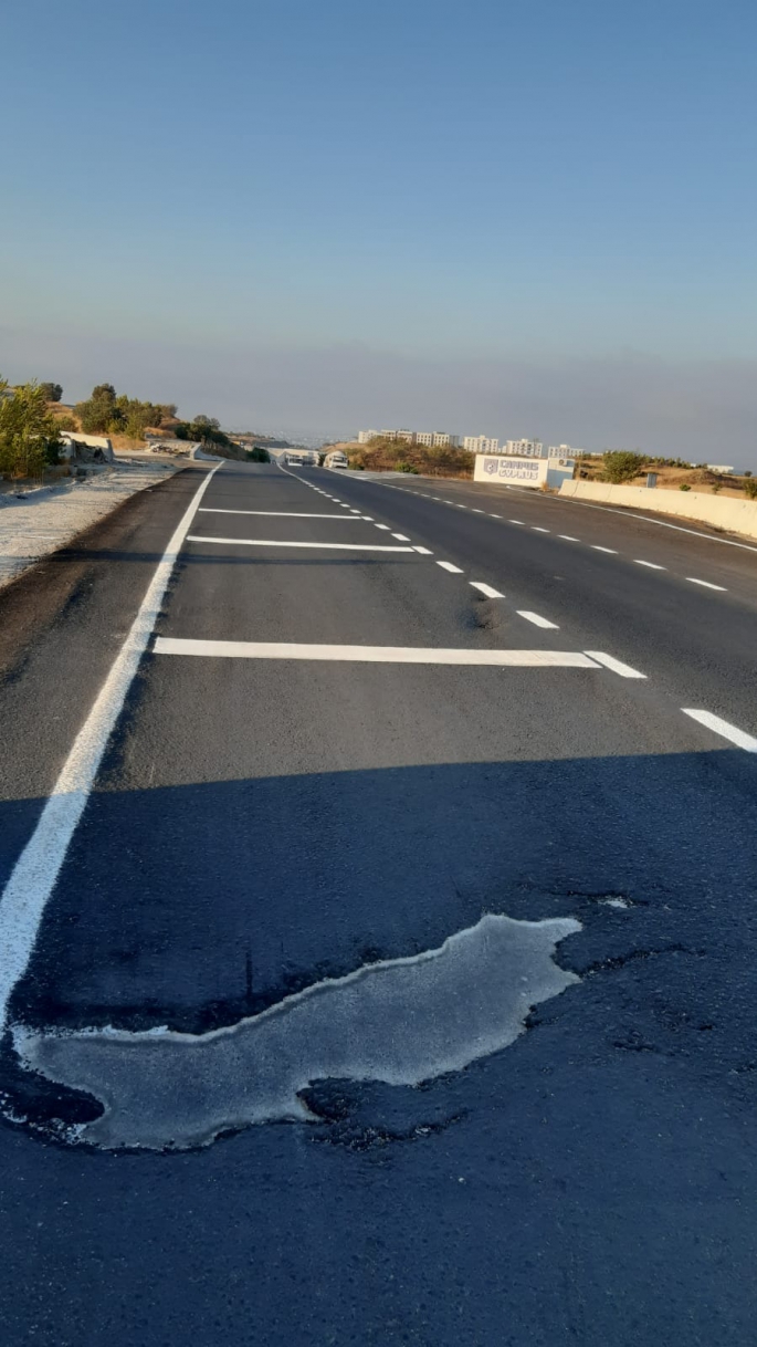 Dikmen Lefkoşa ana yolu !!! Yeni çizgilere dikkat