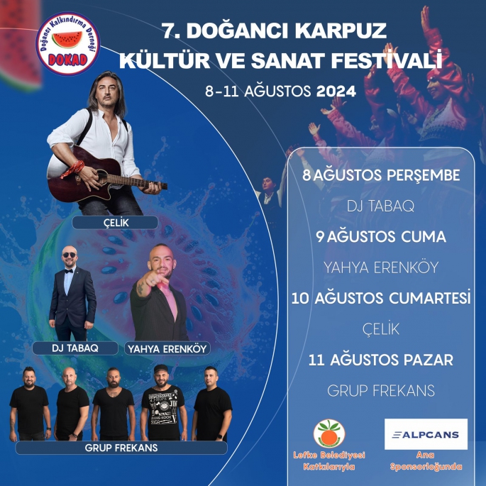 Doğancı Karpuz Kültür ve Sanat Festivali 8 Ağustos Perşembe gecesi başlıyor