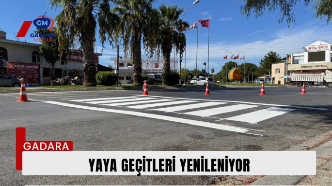 Güzelyurt'ta yaya geçitleri yenileniyor...