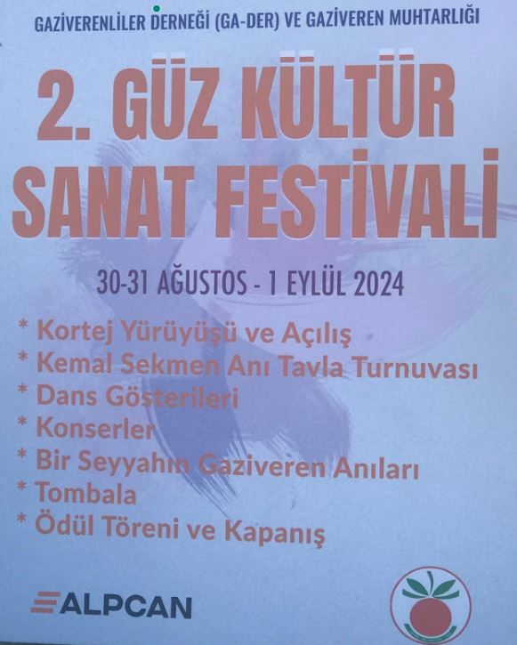  Gaziveren’de 2. Güz Kültür Sanat Festivali yapılıyor