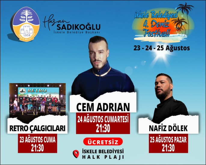 İskele Belediyesi 4. Deniz Festivali cuma günü başlıyor