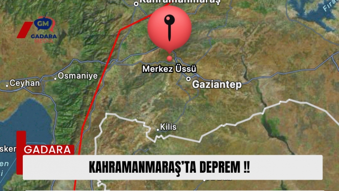 Kahramanmaraş'ta 5,7 büyüklüğünde bir deprem meydana geldi.