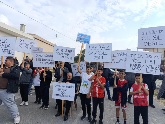  Karpaz halkı, Manastır yolunun tamamlanmasını istiyor