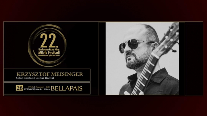  Krzysztof Meisinger Gitar Resitali cumartesi akşamı Bellapais Manastırı'nda