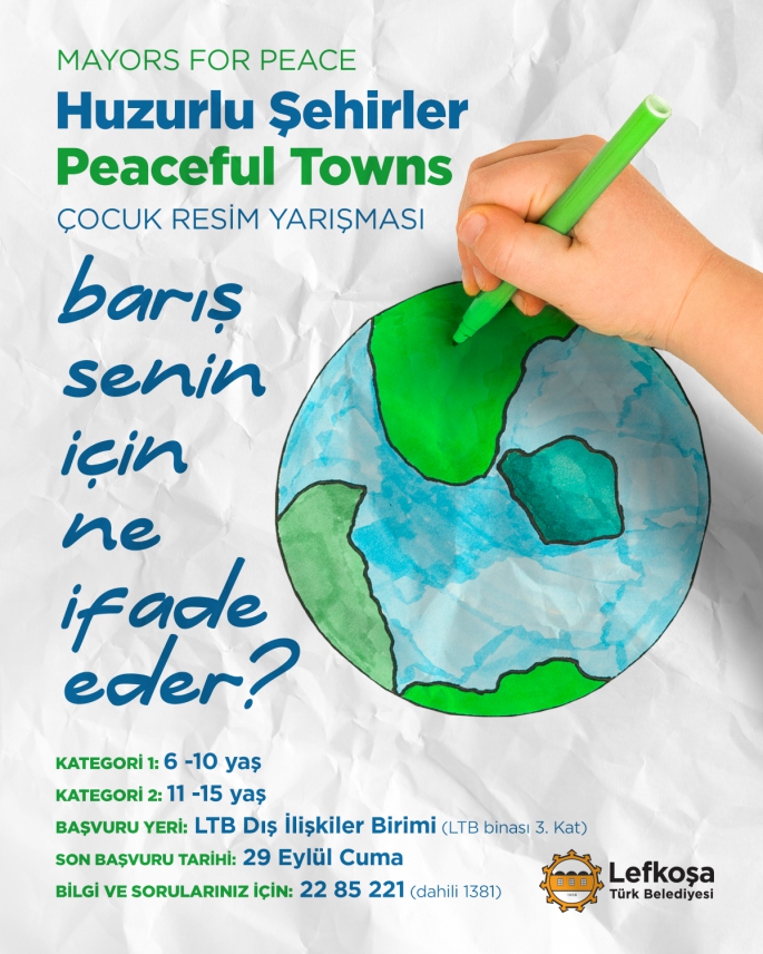  Mayors for Peace örgütü, Çocuk Resim Yarışması “Huzurlu Şehirler 2023” etkinliği düzenliyor