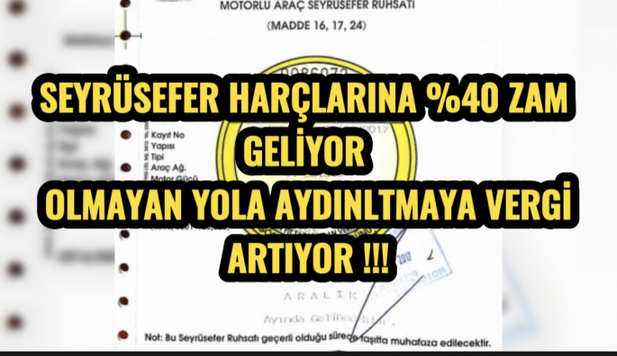 Pul haraçları başta olmakla birlikte araç vergileri de artıyor!!!