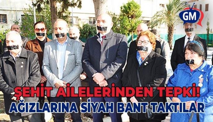 Şehit aileleri, anma töreninde ağızlarına siyah bant taktı