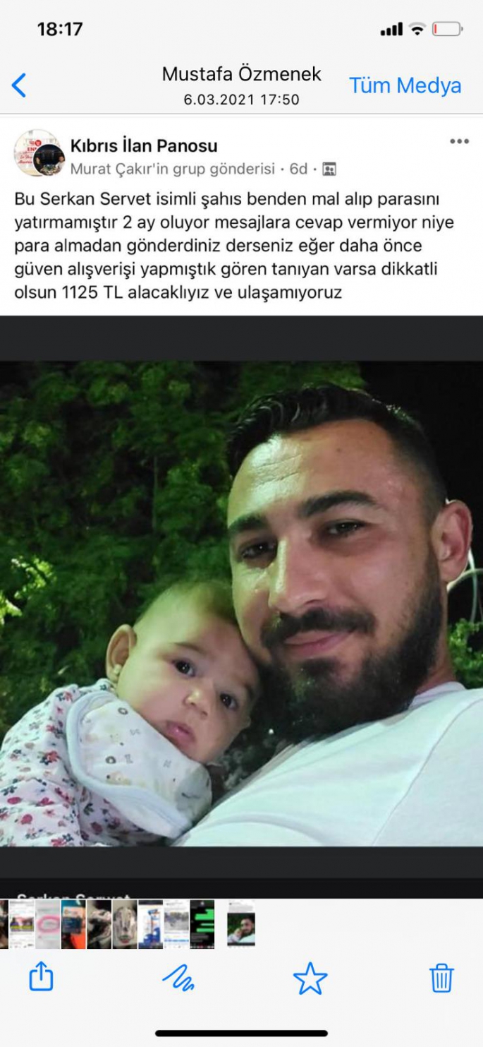 Serkan Servet İsimli vatandaşımız hayatını ve ailesini alım satım grubundan paylaşılmasını üzerine olayı aktardı