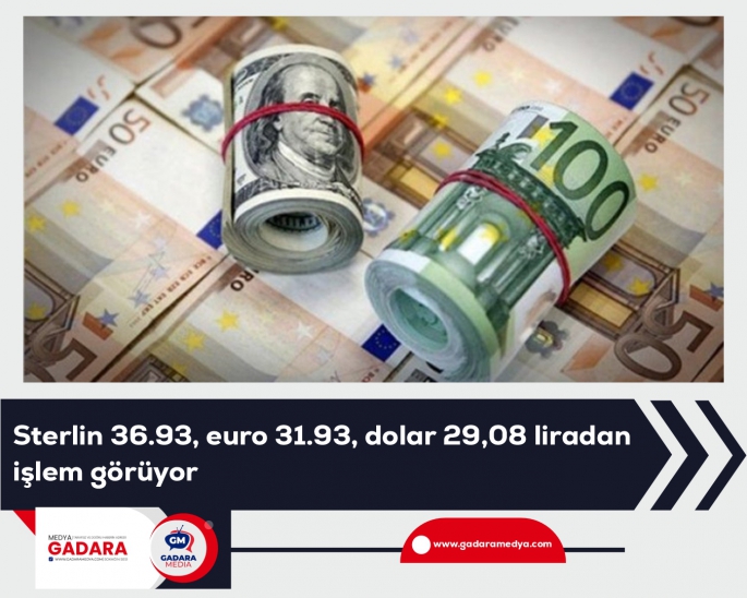 Sterlin 36.93, euro 31.93, dolar 29,08 liradan işlem görüyor