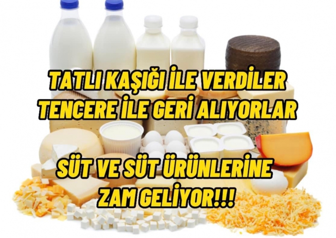 Süt ve süt ürünlerine zam!!!