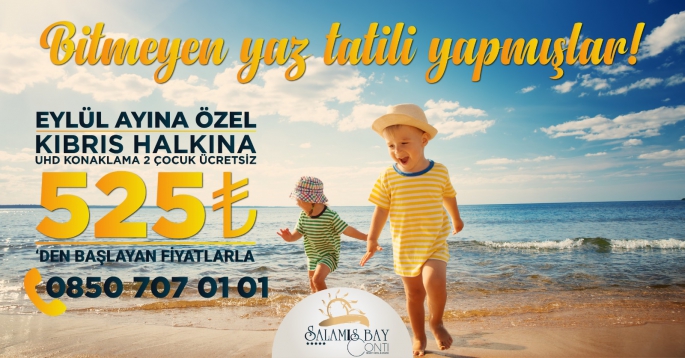 Tatil yapmayan kalmasın Eylül ayında 525 TL ile Salamis Bay Conti sizleri bekliyor 