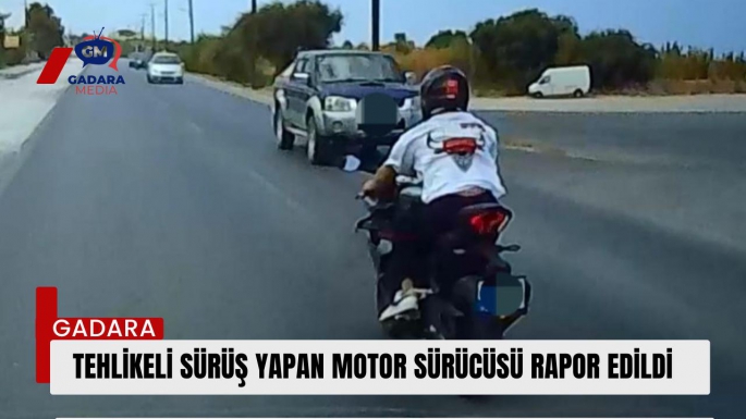 Tehlikeli sürüş yapan motosiklet sürücüsü rapor edildi!