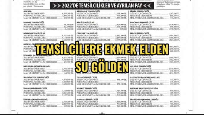 Temsilcilere verilen para ne kadar mı !!! Hayal bile edemezsiniz !!! Milletin sırtından geçinme bu olsa gerek !!!