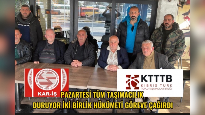 Toplu Taşımacılık Pazartesi Günü Duruyor. KKTC Hayatında Görmediği Eylemi Görecek