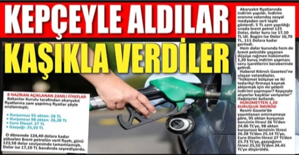 Yeni fiyatlar işte bu şekilde!! Kepçe ile alıp kaşık ile verme buna denir!!!