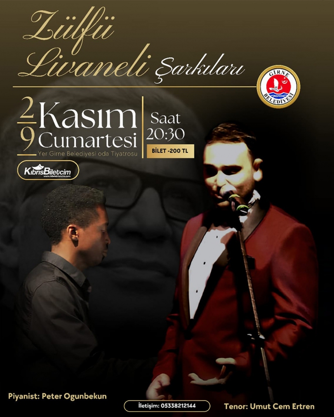  “Zülfü Livaneli Şarkıları” konseri 2 ve 9 Kasım’da yapılacak