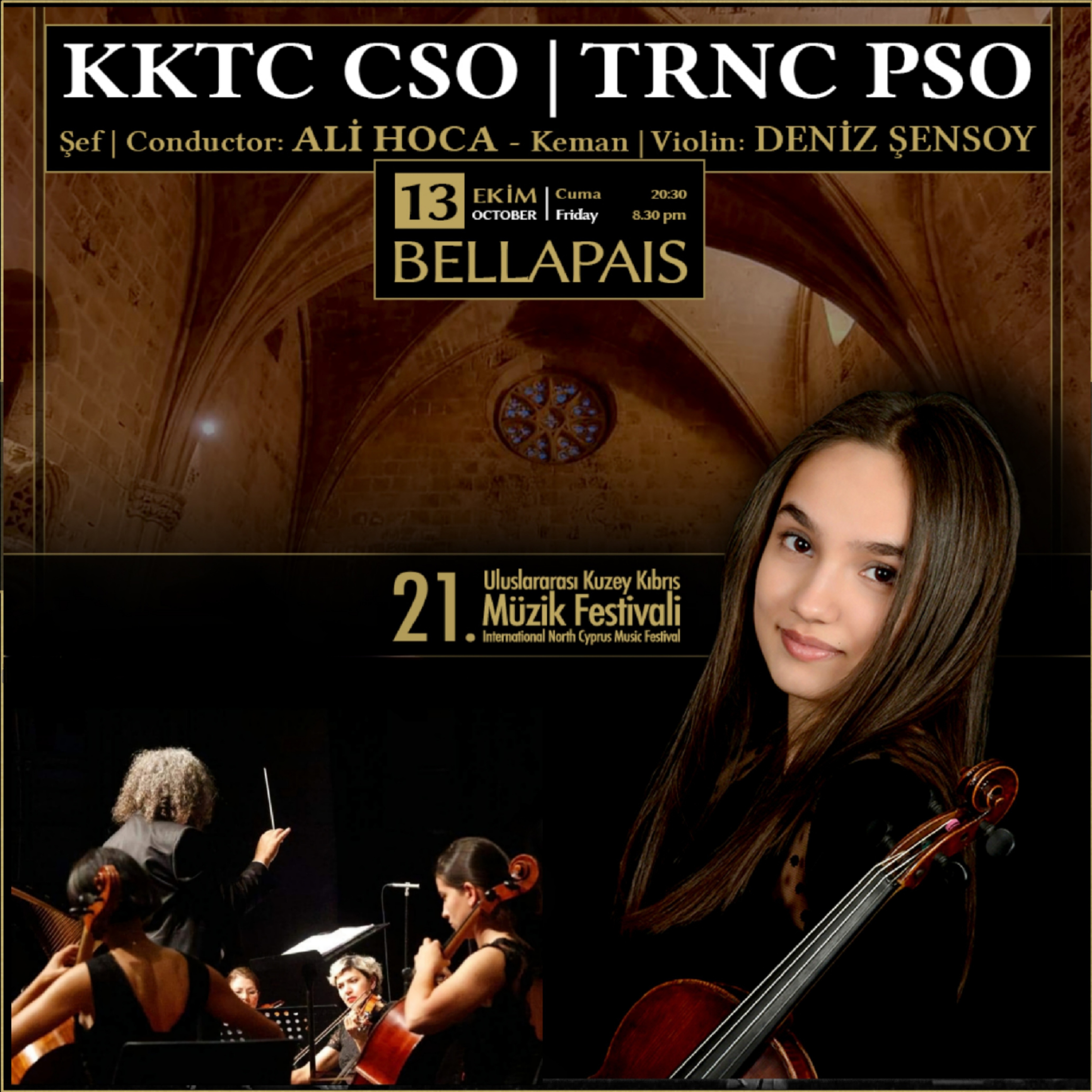  21. Uluslararası Kuzey Kıbrıs Müzik Festivali KKTC CSO & Deniz Şensoy konseri ile devam ediyor